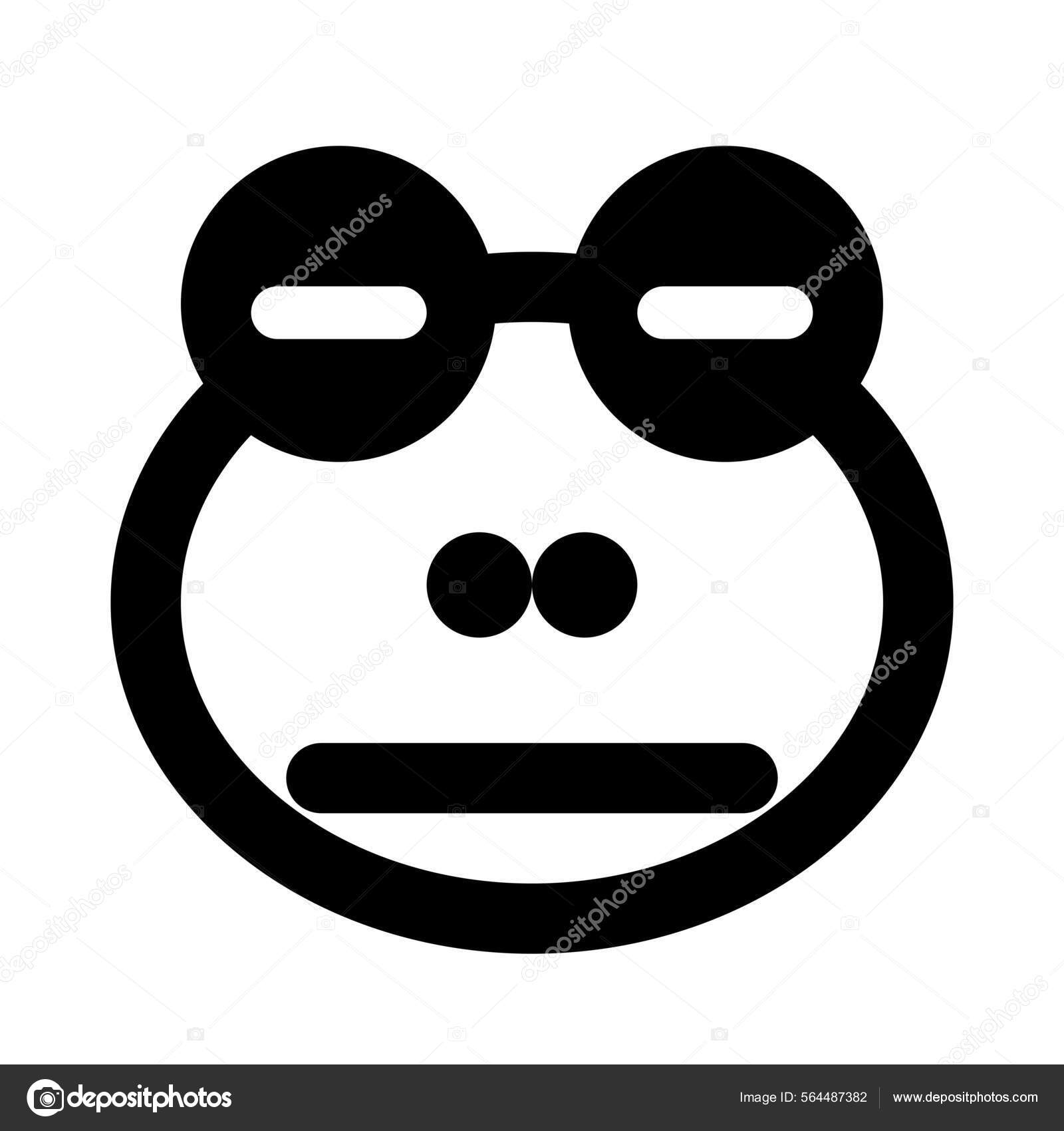 Sad Frog Neutral Face Emoji Flat Mouth Expression Stock Vector by