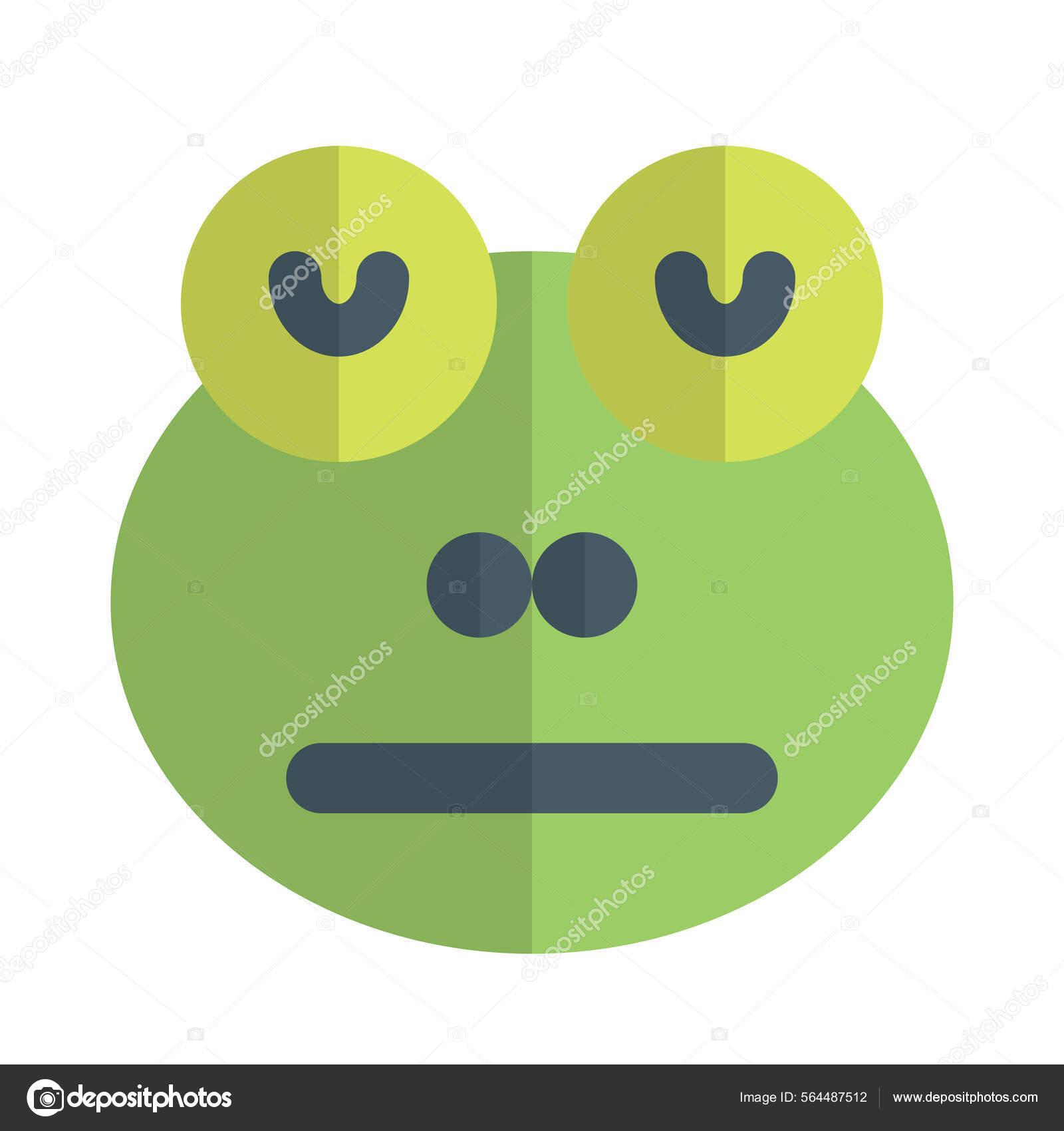 Neutral Frog Face Emoji Eyes Closed Stock Vector Image by