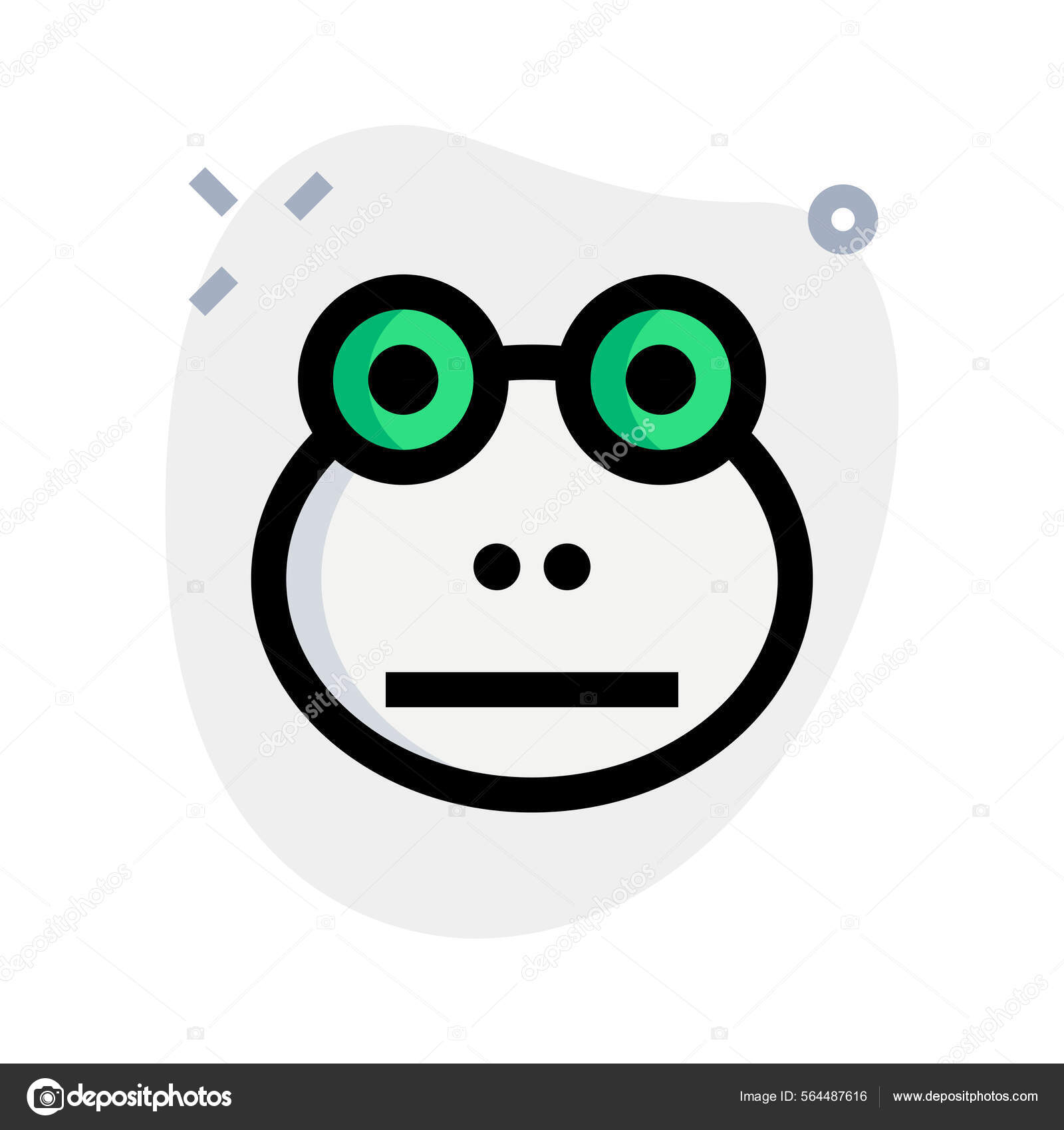 Neutral Frog Face Emoji Flat Mouth Expression Stock Vector Image by
