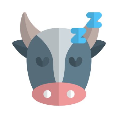 Uzun boynuzlu uyuyan inek. Resimli uzun boynuzlu.