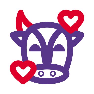 Mutlu inek kalp etrafında dönüyor emoji