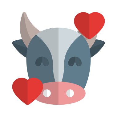 Mutlu inek kalp etrafında dönüyor emoji