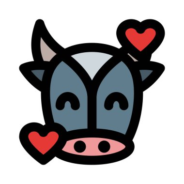 Mutlu inek kalp etrafında dönüyor emoji