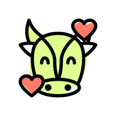 Mutlu inek kalp etrafında dönüyor emoji