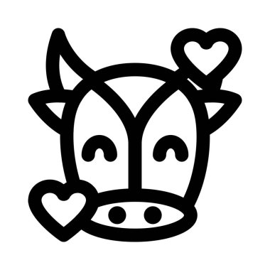 Mutlu inek kalp etrafında dönüyor emoji