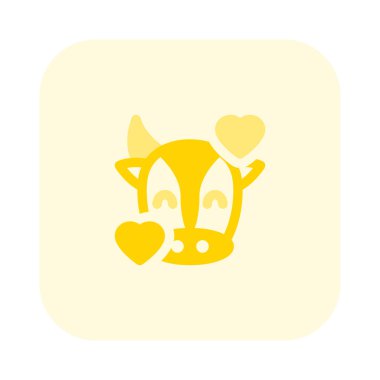 Mutlu inek kalp etrafında dönüyor emoji