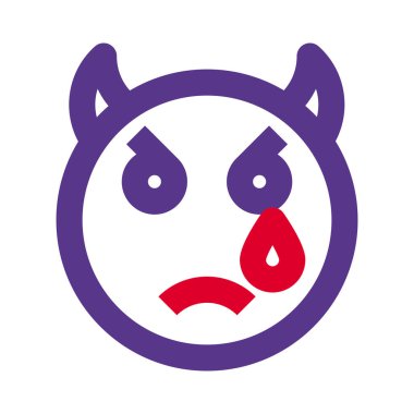 Boynuzlu şeytan suratı gözyaşlarıyla ağlıyordu.