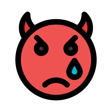 Boynuzlu şeytan suratı gözyaşlarıyla ağlıyordu.