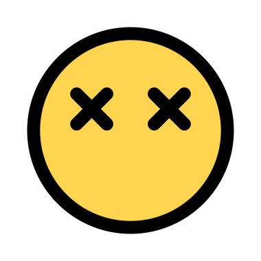 Ölü emojiyi andıran şaşı gözlü ölü ifade.