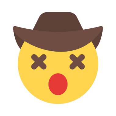 Sersemlemiş ifade, kovboy şapkası ve ağzı açık.