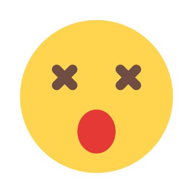 Şaşkın yüz ifadesi, şaşı gözler ve ağız emojisi.