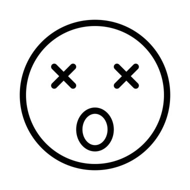 Şaşkın yüz ifadesi, şaşı gözler ve ağız emojisi.