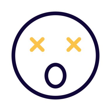 Şaşkın yüz ifadesi, şaşı gözler ve ağız emojisi.