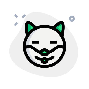 Komik köpek suratlı, gözleri kapalı ve dili dışarıda.