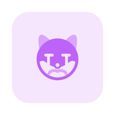 Gözyaşları akan ağlayan köpek resmi.