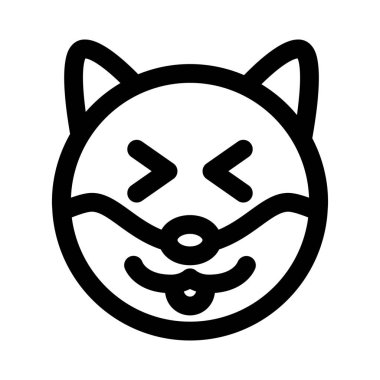 Köpek sırıtıyor ve gözlerini kıstı.