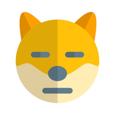 Üzgün, nötr köpek suratı, düz ağızlı ifade.