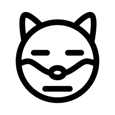 Üzgün, nötr köpek suratı, düz ağızlı ifade.