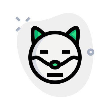 Üzgün, nötr köpek suratı, düz ağızlı ifade.