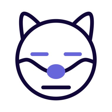 Üzgün, nötr köpek suratı, düz ağızlı ifade.