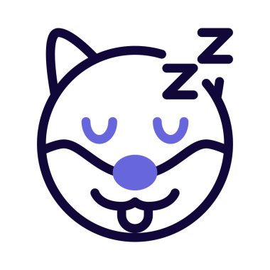 Etrafta Z alfabesi ile çevrili köpek uyku simgesi