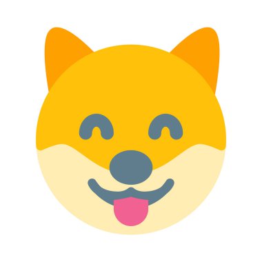 Gülen köpek suratlı mutlu, gözleri kapalı.