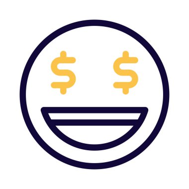 Piyango kazanan yüz ifadesi ve gözlerinde dolar sembolü