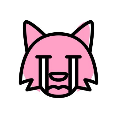 Ağlayan tilki gözyaşları akan emojiyle