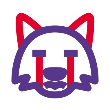 Ağlayan tilki gözyaşları akan emojiyle