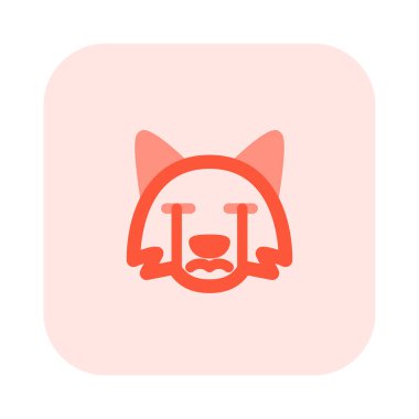 Ağlayan tilki gözyaşları akan emojiyle