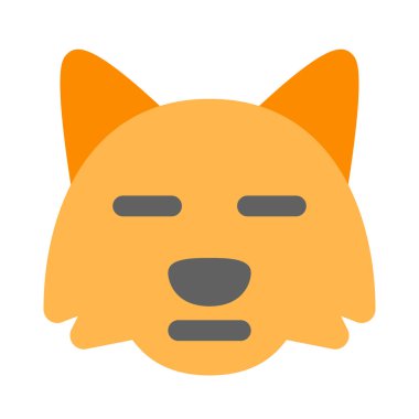 Düz ağızlı üzgün tilki suratı emojisi