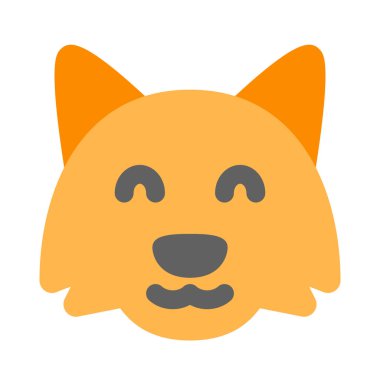 Gülümseyen tilki suratlı, gözleri kapalı.