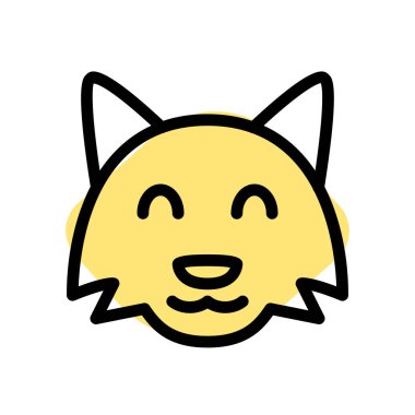 Gülümseyen tilki suratlı, gözleri kapalı.