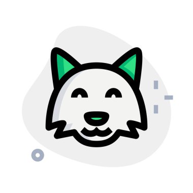 Gülümseyen tilki suratlı, gözleri kapalı.