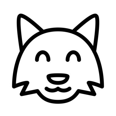 Gülümseyen tilki suratlı, gözleri kapalı.