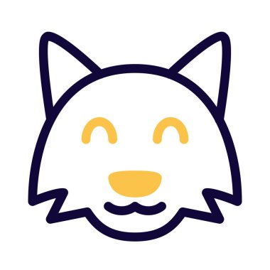 Gülümseyen tilki suratlı, gözleri kapalı.