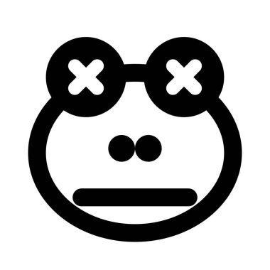 Kurbağa nötr sahnede, gözleri kapalı.