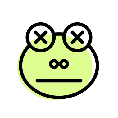 Kurbağa nötr sahnede, gözleri kapalı.