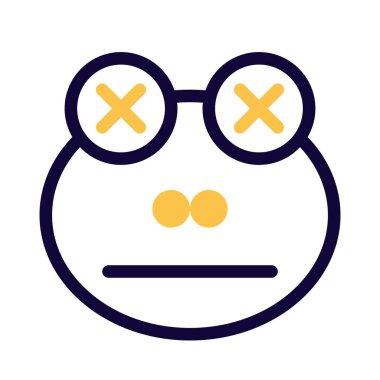 Kurbağa nötr sahnede, gözleri kapalı.