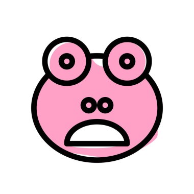 Kurbağa emojisi, ağzı açık, somurtkan resim sunumu