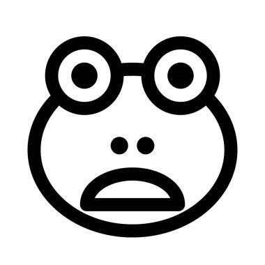 Kurbağa emojisi, ağzı açık, somurtkan resim sunumu