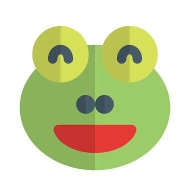 Ağzı açık kurbağa sırıtan yüz ifadesi.