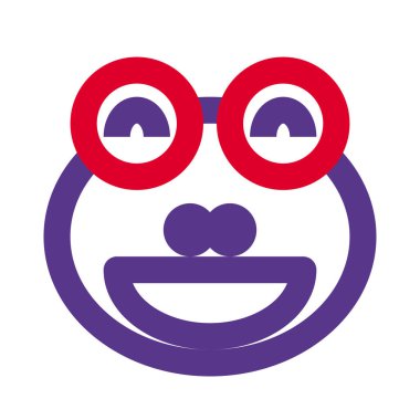 Ağzı açık kurbağa sırıtan yüz ifadesi.