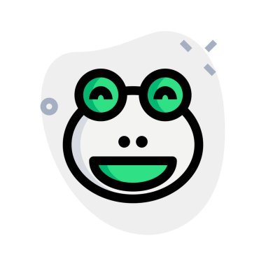 Ağzı açık kurbağa sırıtan yüz ifadesi.