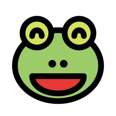 Ağzı açık kurbağa sırıtan yüz ifadesi.