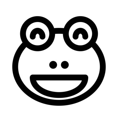 Ağzı açık kurbağa sırıtan yüz ifadesi.