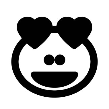 Mutlu, romantik, sırıtan, kalp gözlü kurbağa