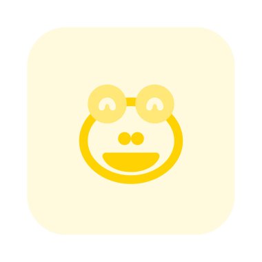 Ağzı açık kurbağa sırıtan yüz ifadesi.