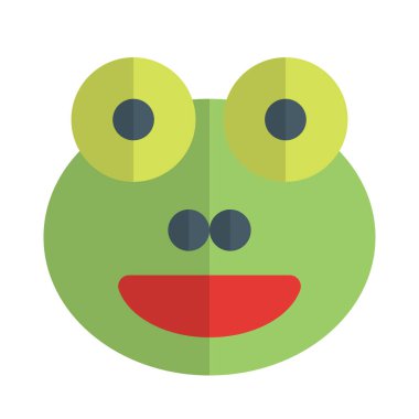 Ağzı açık kurbağa sırıtan yüz ifadesi.