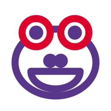 Ağzı açık kurbağa sırıtan yüz ifadesi.